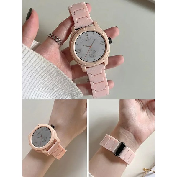 20 22mm Kolfiberarmband För Samsung Galaxy 4 5/Classic 46mm/Active 2 40mm/44mm Gear S3 Armband Huawei Watch GT/2e/3/Pro Band 9 Pink sand Amazfit GTR 2-2e
