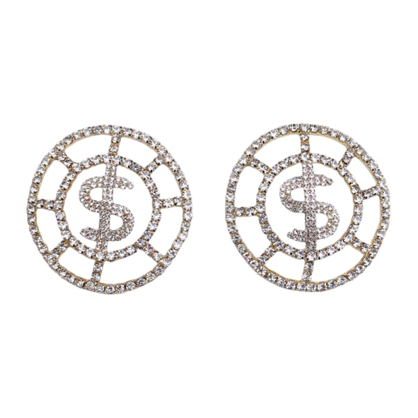 Rhinestone Round Dollars Nipples Stickers Lättvikts personligt cover för kvinnor, kvinnor gold-plated