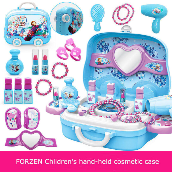 Makeup Sets Makeup Leksaker för barn Girl Frozen Makeup resväska blue none