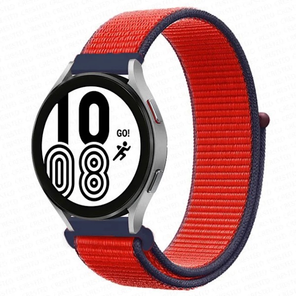 Nylon Loop Band för Samsung Galaxy Watch 6 4 7 classic/5 Pro/active 2/Gear S3 20mm/22mm Armband Huawei watch GT 2e 3 pro rem Red 65 22mm