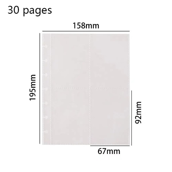 3-tums Kpop Fotoalbum Enfärgat Insats Lösblad Svamphåls Kortsamlingsbok Foto Vykort Förvaringskortshållare Inside-30 pages