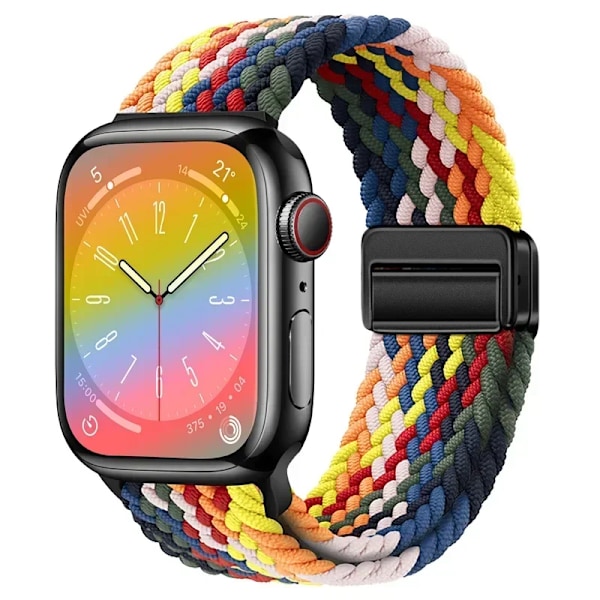 Nylonflätad Loop Rem för Apple Watch 10 9 8 7 45mm 41mm 42mm 46mm Ultra 2 49mm Magnetarmband iWatch 6 5 4 3 SE Armband Seven colors S10-42mm 38 40 41mm