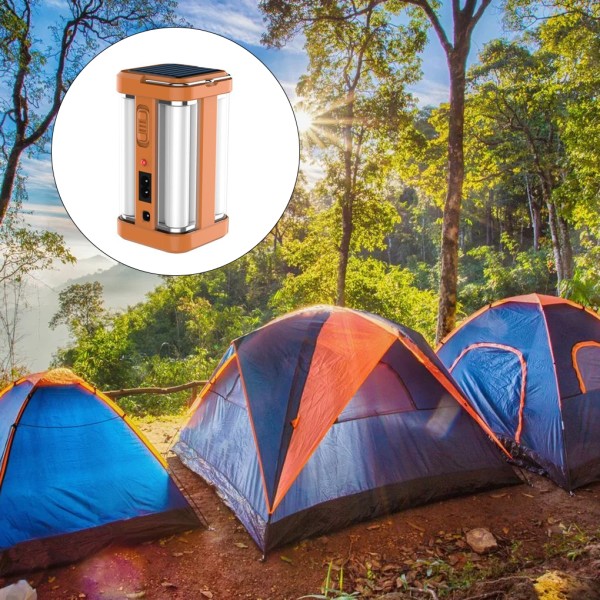 Uppladdningsbar USB -laddningslampa Bärbar stretchig campinglampa för utomhusaktiviteter på natten eu plug orange