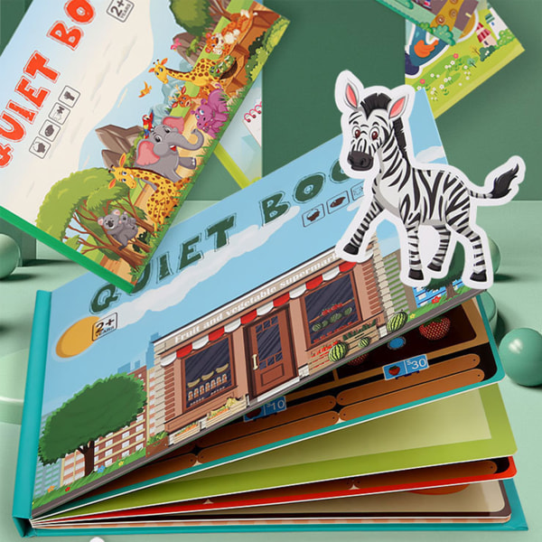 Kids Quiet Busy Book Pedagogisk leksak och klistra bok för barn som lär sig tidigt sea world