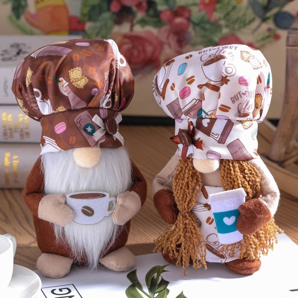 Söt Kaffe Gnome Doll Ornament Kreativ Ansiktslös Plyschleksak Personlig Desktop female