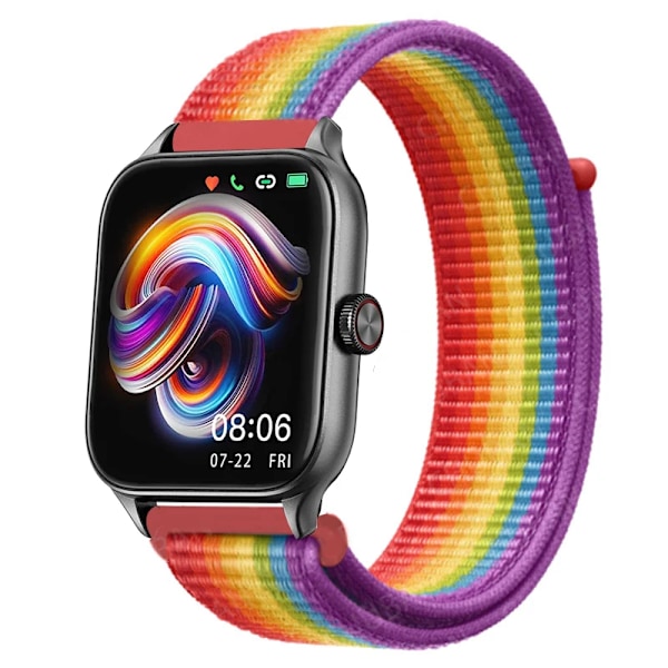 20mm 22mm Nylon Loop band för Amazfit GTS4/2/3/3pro/2e/GTS2 Mini/GTR 4 42mm/47mm/GTR2/2e/stratos armband Amazfit bip rem 39 Rainbow 20mm