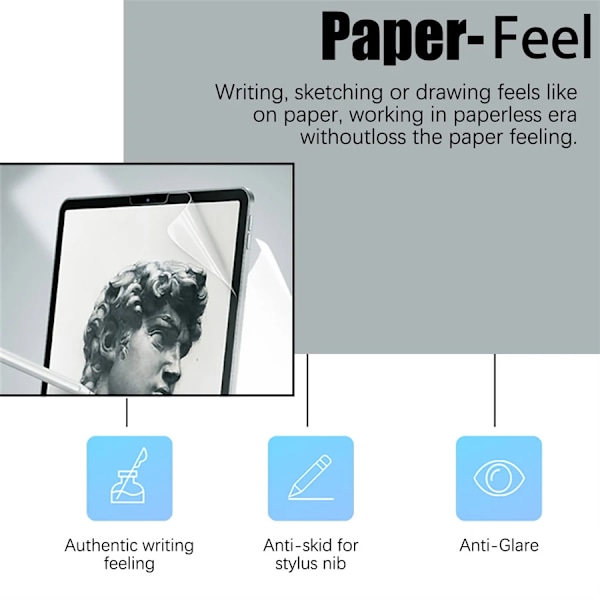 3 st Pappersliknande Skärmskydd för iPad 9:e Generationen 8 7 6 Air 5 4 10:e Pro 11 10.5 9.7 Mini 4 5 6 Inget Glas 3pcs 7th 8th