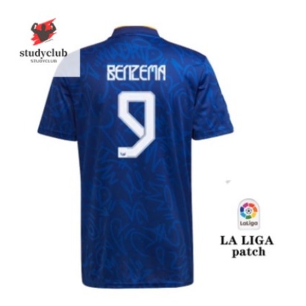Bästa kvalitet 2021-22 Real Madrid hemmatrea Benzema 9 Vini Jr. 20 tryckfotboll e l