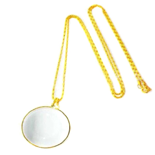 Monocle 5x förstoringsglas Förstoringsglas hänge zinklegering kedja halsband för äldre silver
