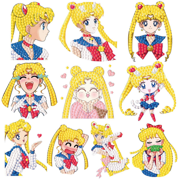 söt Sailor Moon diy diamond painting klistra in handgjorda klistermärken måla klistermärken Sailor Moon