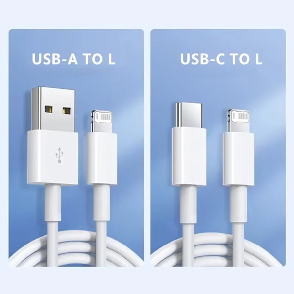 20W PD Typ C Snabbladdningskablar För iPhone 14 13 12 11 Pro Max /ipad/ipod Datalina 2M 1M Snabbladdning USB C Kabel Tillbehör USB-A to L Cable 2m