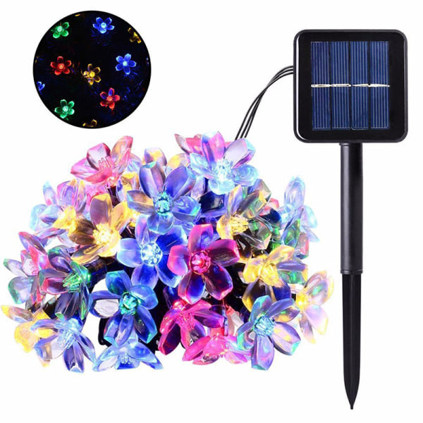 Artificiell Rose Solar Garden Dekorativa Strings 50 LED-lampor 7 m 50 lamp warm white