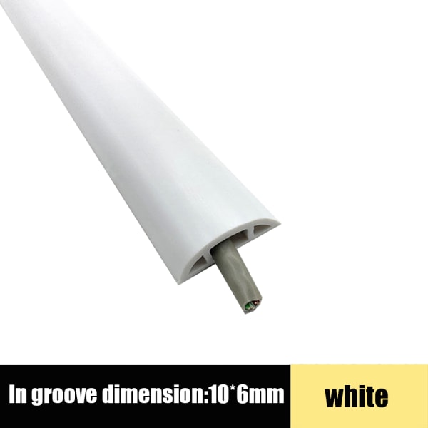 Golvkabelskydd Mjuk PVC Ihålig Stor Kapacitet Free Cut för inomhusbruk gray 10x6mm