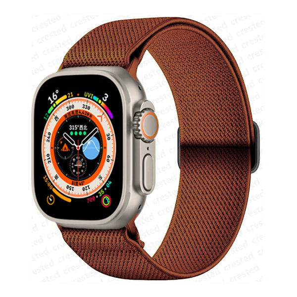 Scrunchie Armband för Apple Watch Band 45mm 44mm 40mm 41mm 42mm 46mm 49mm Elastiskt Nylonarmband iWatch serie 10 9 8 7 se Ultra 2 coffee 42mm 44mm 45mm 49mm