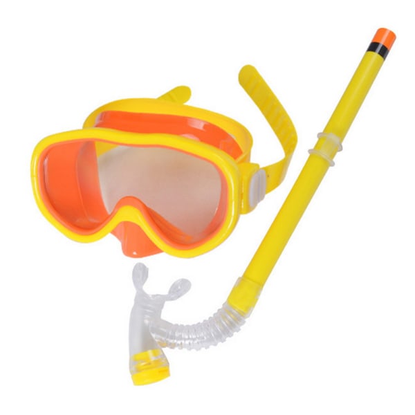 Mode Barn Simglasögon Med Snorkel Undervattenssport Pojkar Flickor Barn Dykglas Set yellow