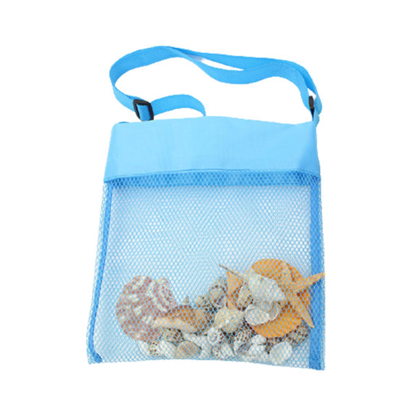 Bärbar Beach Toy Mesh -väska Lätt uppsamlingsväska för barnleksaker för att hålla blue