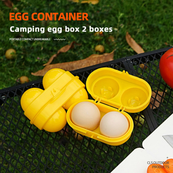 Utomhuscamping äggbärare Bärbar lätt 2 äggförvaringslådor Antislip ägglådor för hemresor a
