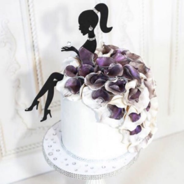 Höga klackar Lady Girl Akryl Tårta Topper Bröllopsdekorationer Grattis på födelsedagen Dessert Cupcake Topper black