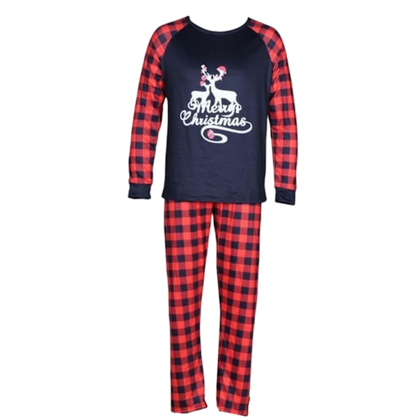 Julfamiljens semesterpyjamas matchande set rutig jultopp sovkläder mom 2xl