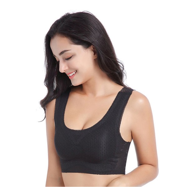 Dam sport-bh som andas Stötsäker Yoga Sports Crop Tops Plus Size a l