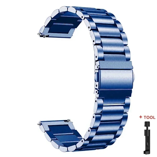 Metallarmband för Samsung Galaxy Watch 7/6/5/4 40mm 44mm Rostfritt Stål Armband Galaxy Watch 6/4 Classic 47mm 43mm 46 42mm/5pro 45mm blue Amazfit GTS