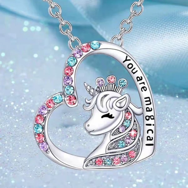 Mode Initial Bokstav Enhörning Halsband Du Är Magisk Häst Hänge Halsband För Flickor Födelsedagspresenter X