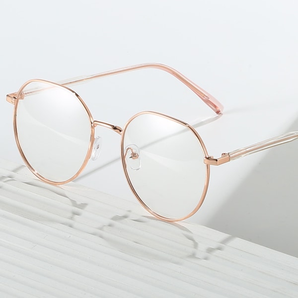 Snygga fotokromatiska glasögonfilter UV-strålar Glare HD-linsglasögon för damer Trendig dekoration rose gold frame graying sheet