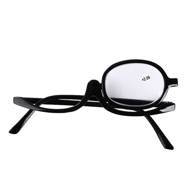 Tydliga sminkglasögon fäll ner Förstorande smink läsglasögon Fällbara glasögon Kosmetisk Presbyopicr sphere 150 black