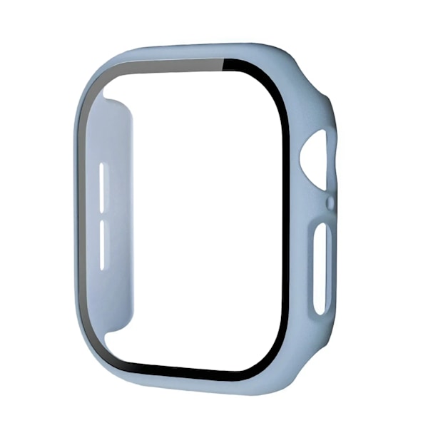 Härdat Glas+Skal För Apple Watch 10 42mm 46mm Matt Hård PC Bumper Skärmskydd Fodral iWatch serie 10 42/46 Tillbehör Ice Blue Series 10 46MM