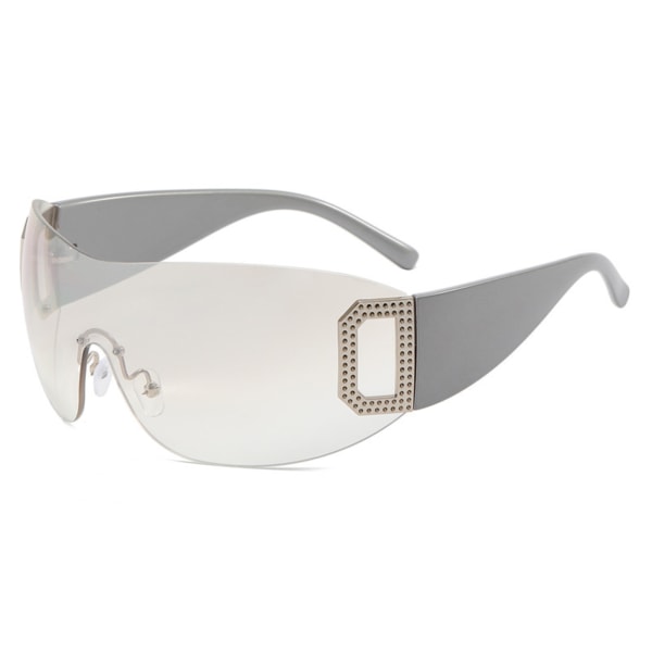 Ins Fashion One Piece Solglasögon Ultralätt UV-skyddssolglasögon för sportresor Fiske Cykling Cosplay transparent tea and double tea