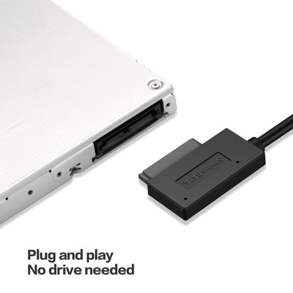 7+6 13Pin Slim SATA till USB CD DVD Rom Optical Drive Kabel Adapter Converter default