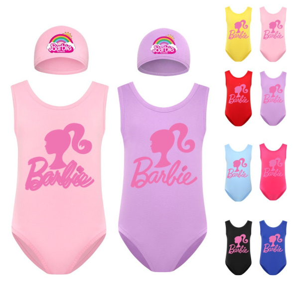 Barbie The Movie Girls' Cartoon Baddräkt Swimshat Set i ett stycke black 130cm