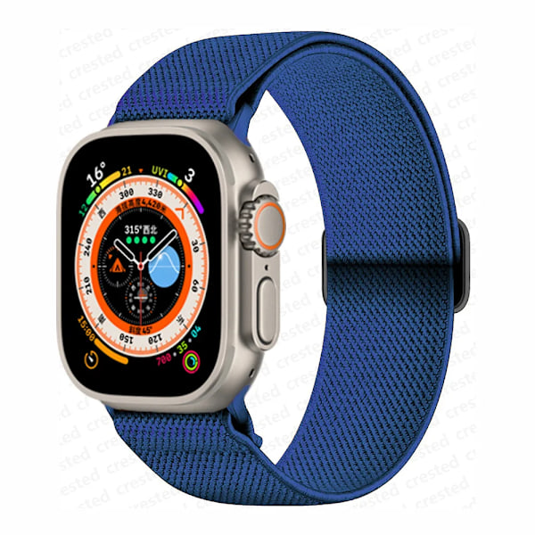 Scrunchie Armband för Apple Watch Band 45mm 44mm 40mm 41mm 42mm 46mm 49mm Elastiskt Nylonarmband iWatch serie 10 9 8 7 se Ultra 2 royal blue 42mm 44mm 45mm 49mm