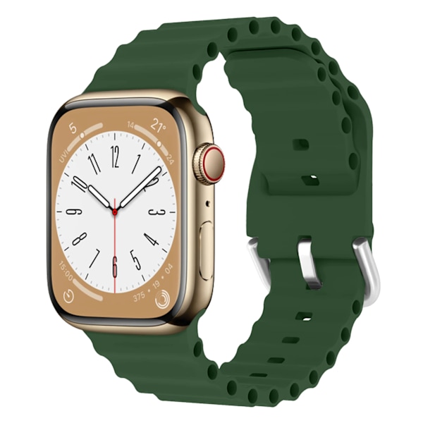 Ocean Band för Apple Watch Armband 45mm 44mm 40mm 41mm 42mm 38mm serie 7 6 3 se 8 45 mm Silikonarmband iWatch ultra 49mm Rem Olive green 42mm 44mm 45mm 49mm