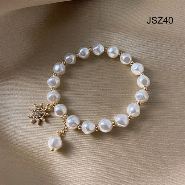 Pärlarmband med sött hänge Handgjorda pärlstavar Enkla personlighetssmyckenpresenter till jsz36