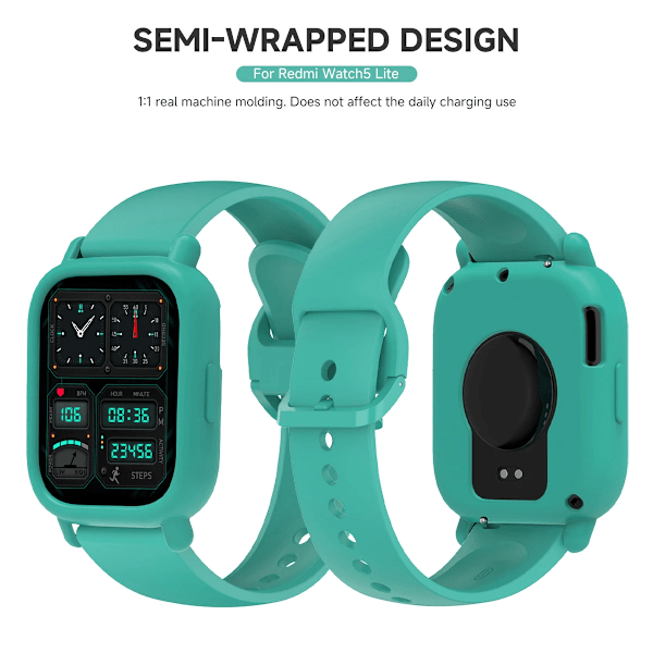 Skyddande skal för Redmi Watch 5 Active Smartwatch Silikon Bumper Ram Skydd för Xiaomi Redmi Watch 5 Lite Skal lime For Redmi 5 Active
