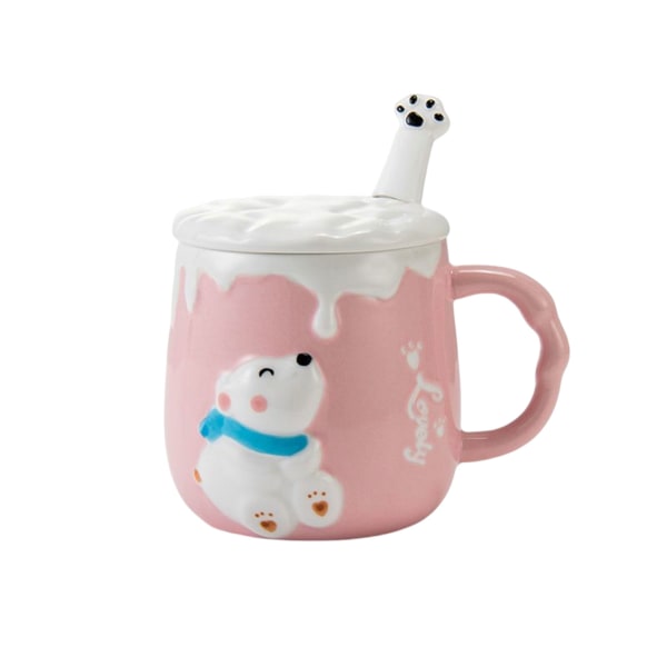 Tecknad personlig härlig kopp mjölkboskap Kaffe dricksvattenbehållare för kontor hem och skola pink