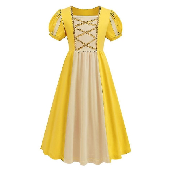 Europeisk och amerikansk Princess Style Dress Princess Dress Belle Princess Cinderella Snow White Dress Halloween Party Julklapp Princess Elloe Maxi Dress 100cm