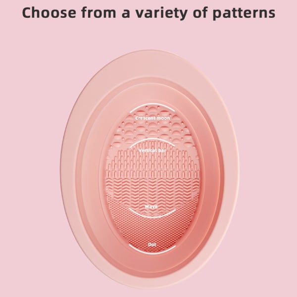 Vikbar puff rengöringsdyna Silikon Bärbar sminkborstskål Sminktillbehör för resor pink