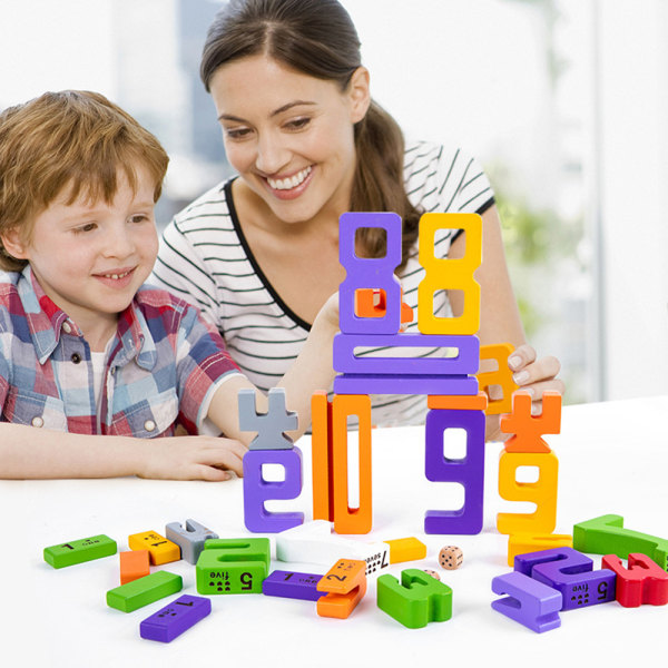 Barn stapling leksaker Toddler Trä Djur Balansspel Idealisk födelsedag Sensory default