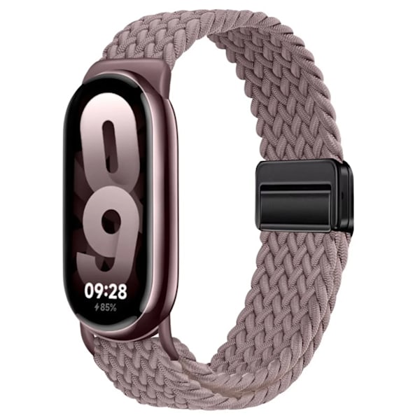 Nylonflätat armband för Xiaomi Band 9/8 Magnetiskt spänne Andningsbart Utbytbart Armband Mi Band 8/9 Justerbar Correa Smoke purple For Mi Band 8