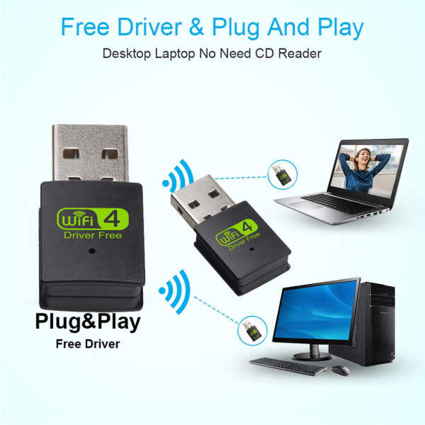2 IN 1 USB WiFi Adapter Dual Band Wireless External Receiver Dongle för PC  Laptopㄗendast 600M med 150m 9c58 | 150m | Fyndiq