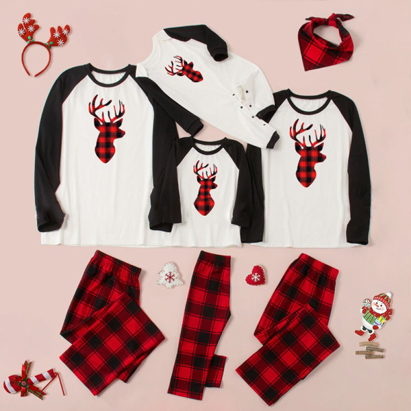 Buffalo Plaid Hjortfamilj Pyjamas Barn Herr Dam Sovkläder Familj Matchande Jul mom s