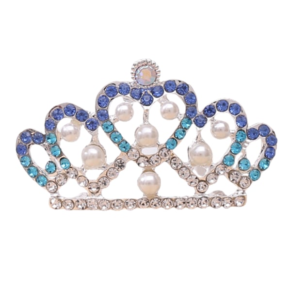 Små tiaror Crown hår kam för flickor Rhinestone Mini Headpiece Barnens dag blue
