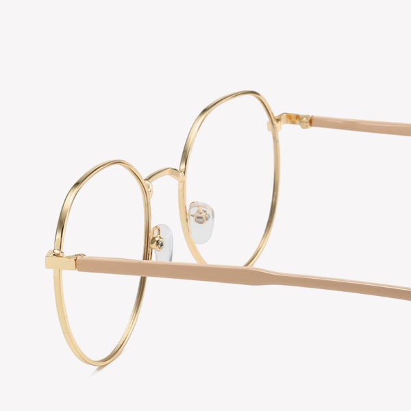 Snygga fotokromatiska glasögonfilter UV-strålar Glare HD-linsglasögon för damer Trendig dekoration rose gold frame white flat blue film
