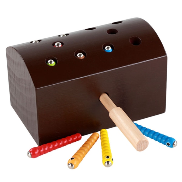 Roligt magnetiskt fångstspel Trä pedagogisk utvecklingsleksak Barn finmotorik leksak chocolate