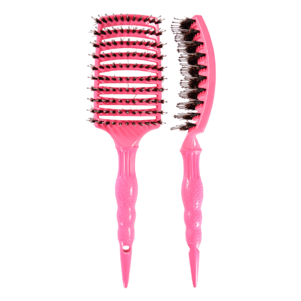 Bärbar hårkam Multifunktionell massagehårborste Professionellt verktyg för frisörsalong pink