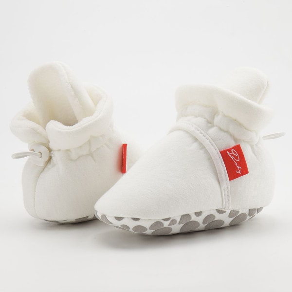 Toddler Mjuk sula Varma tossor Bekväma utan slipande fötter Lämplig för klänningskjoljeans white 13cm