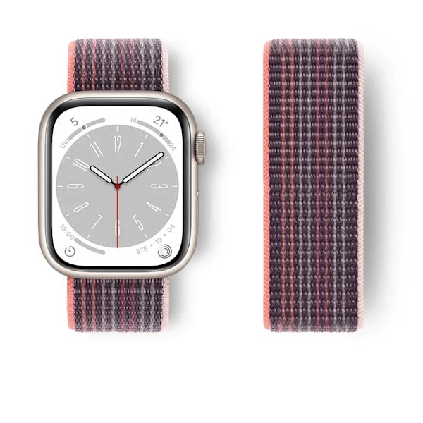Nylon Loop Armband för Apple Watch Armband 44mm 40mm 45mm Ultra2 49mm 41mm Sportarmband iwatch Tillbehör Serie 9 8 se 7 6 5 4 3 purple 136 38mm-40mm-41mm