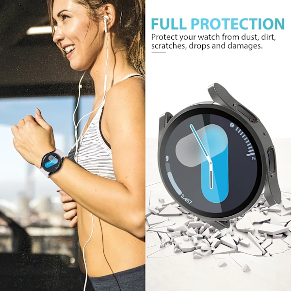 Skal för Samsung Galaxy Watch FE 7 44mm 40mm Skärmskydd Allround Stötfångare Mjuk TPU Skyddande Galaxy Watch 7 Fodral rose gold Galaxy watch 7 40mm
